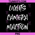 Lights Camera Maction Typography Quote PNG, Movie Action Text PNG