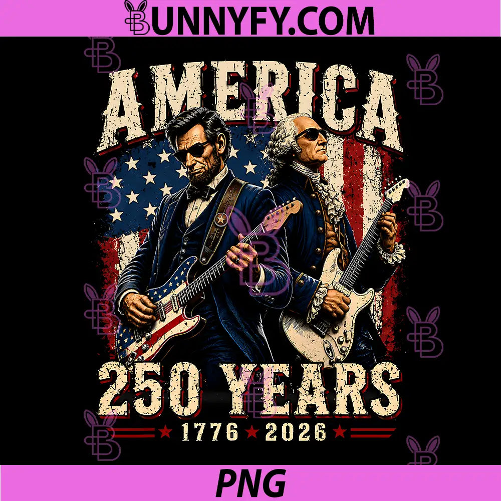 Lincoln Washington America 1776-2026 PNG, 4th of July 250 Years PNG