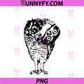 Linocut Owl Head Tilt Curious Bird PNG, Wildlife Illustration PNG