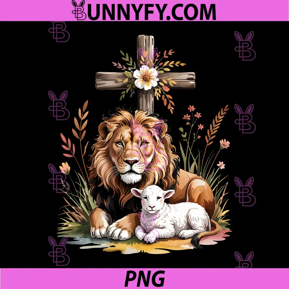 Lion of Judah Lamb of God PNG, Christian Cross Faith Symbol PNG