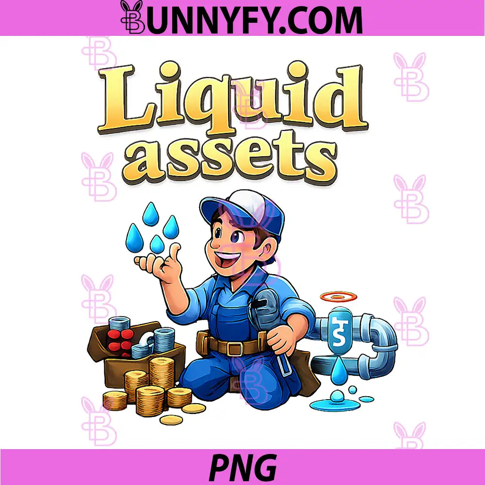 Liquid Assets PNG, Plumber Pipe Pun Cartoon Graphic PNG
