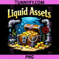 Liquid Assets PNG, Plumber Pipe Pun Treasure Chest Design PNG