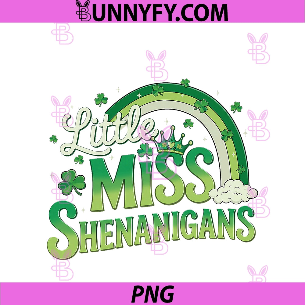 Little Miss Shenanigans PNG, For Girls Daughter St Patricks Day PNG