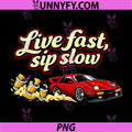 Live Fast, Sip Slow PNG, Tequila Party Crew hot Rod Graphic PNG