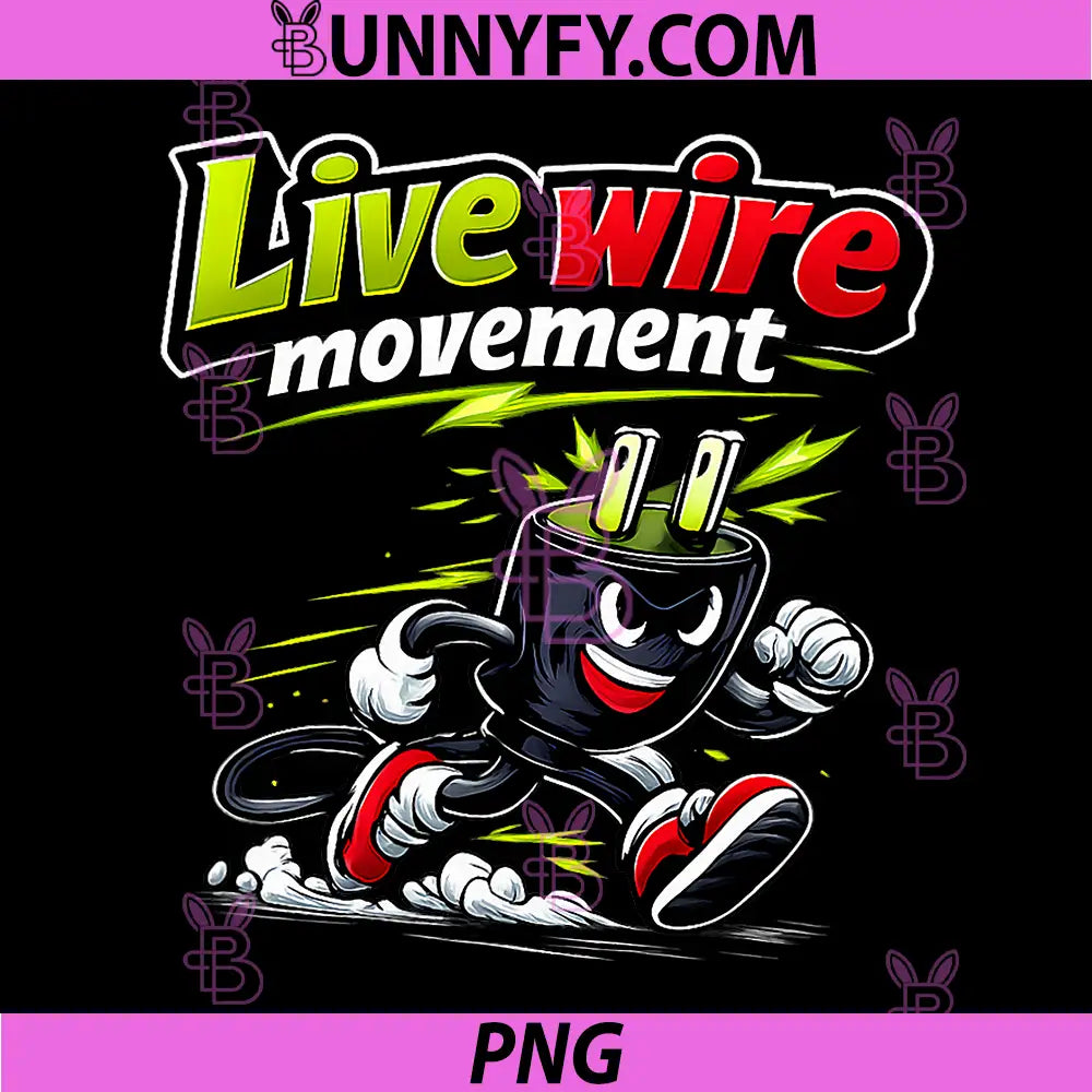 Live Wire Movement PNG, Electrician Plug Runner Humor PNG