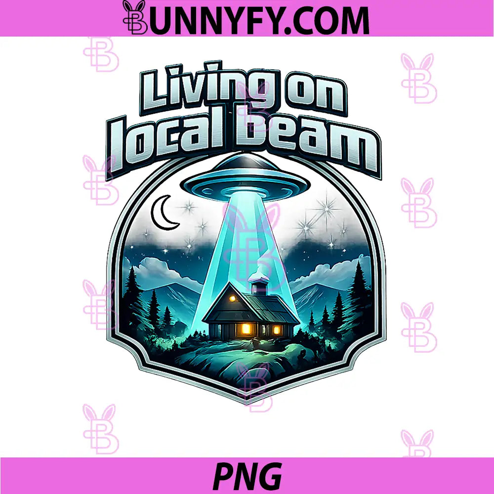 Living on Local Beam PNG, Space Age Pride Badge Design PNG
