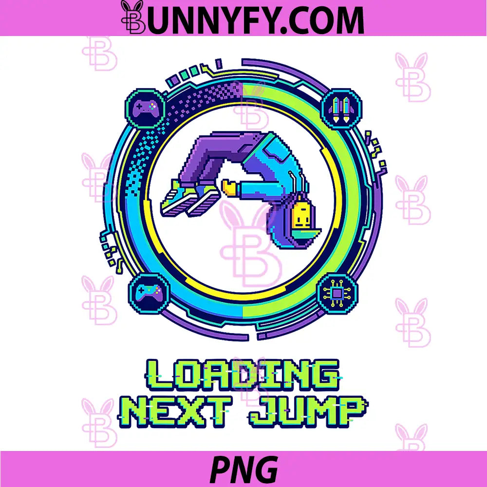 Loading Next Jump PNG, Pixel Art Backflip Parkour Gamer PNG