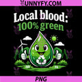 Local Blood 100 Green PNG, Recycling Pride Badge Graphic PNG