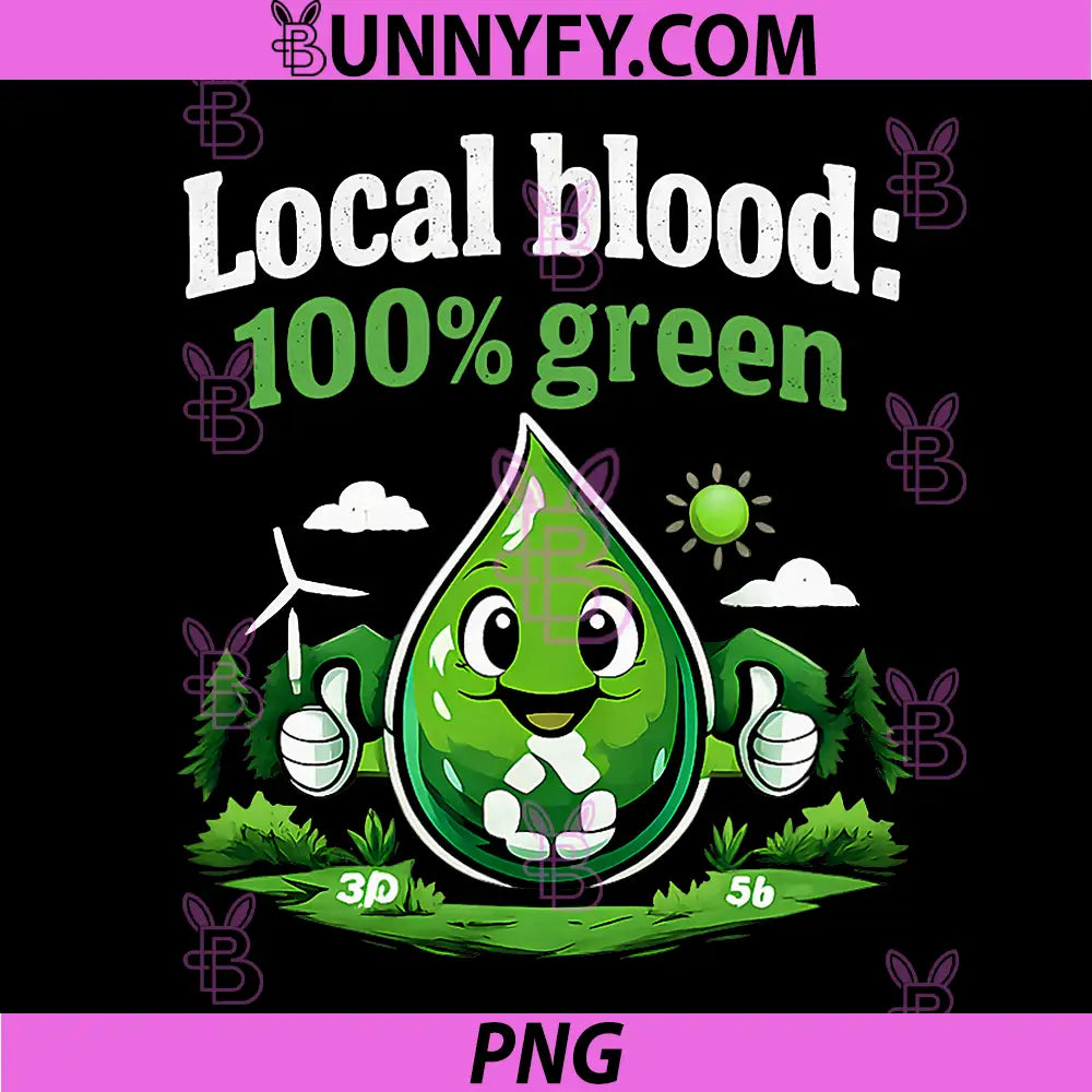 Local Blood 100 Green PNG, Recycling Pride Badge Graphic PNG