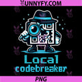 Local Codebreaker PNG, Pixel Badge Cyan QR Spyglass PNG