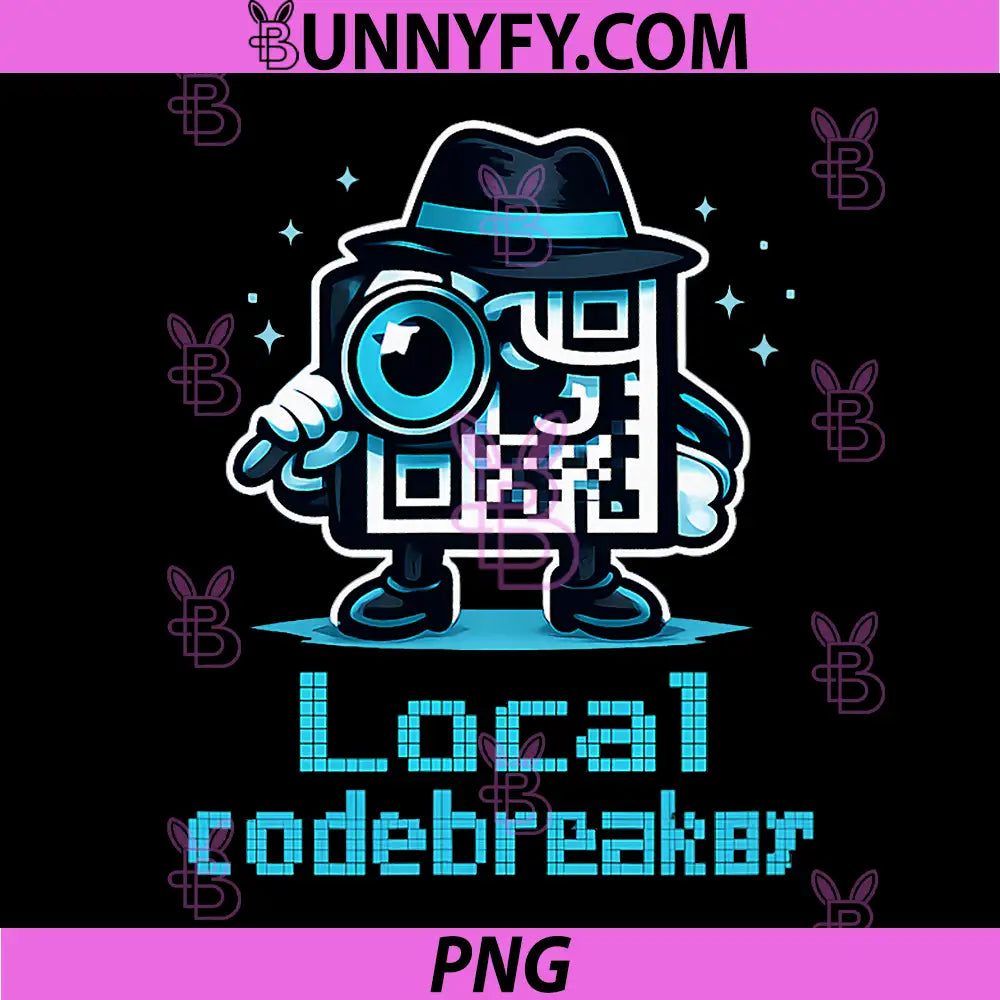 Local Codebreaker PNG, Pixel Badge Cyan QR Spyglass PNG