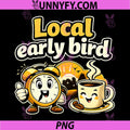 Local Early Bird PNG, Badge Alarm Clock Coffee Mug PNG