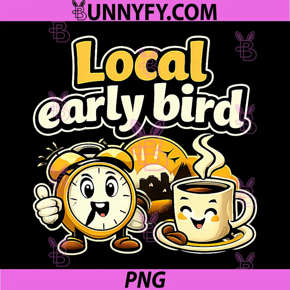 Local Early Bird PNG, Badge Alarm Clock Coffee Mug PNG