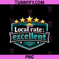 Local Rate Excellent PNG, Badge Five Gold Stars Teal White PNG