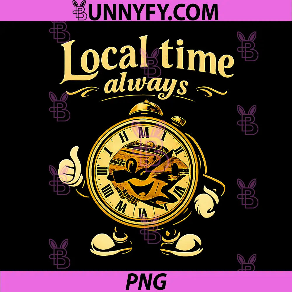 Local Time Always PNG, Vintage Clock Local Pride Badge PNG
