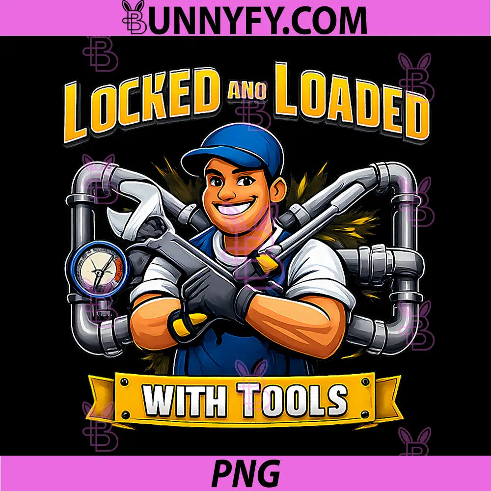 Locked and Loaded with Tools PNG, Plumber Pipe Pun PNG