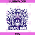 Long Story Short - I Made Bail PNG, Funny Sarcastic Raccoon PNG