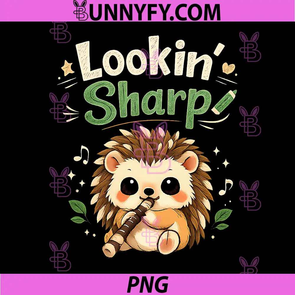 Lookin Sharp PNG, Kawaii Chibi Hedgehog Recorder Flute PNG