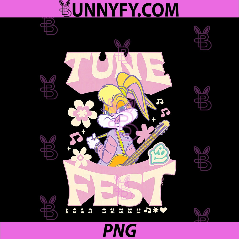 Looney Tunes Tune Fest Lola Bunny PNG, With Guitar & Music Notes PNG