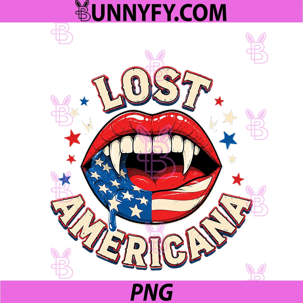 Lost Americana Vintage PNG, Vampire Patriotic Retro USA PNG