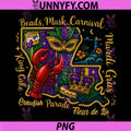 Louisiana Mardi Gras Map PNG, Beads Mask Crawfish Crown Fun PNG