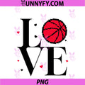 Love Basketball PNG, Valentines Day Cute Red Heart PNG