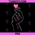 Love K-Pop Finger Heart Art PNG, Cute Korean Finger Heart PNG