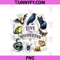 Love The Misunderstood PNG, Bat Frog Raven Snake Cat Moth Spider PNG