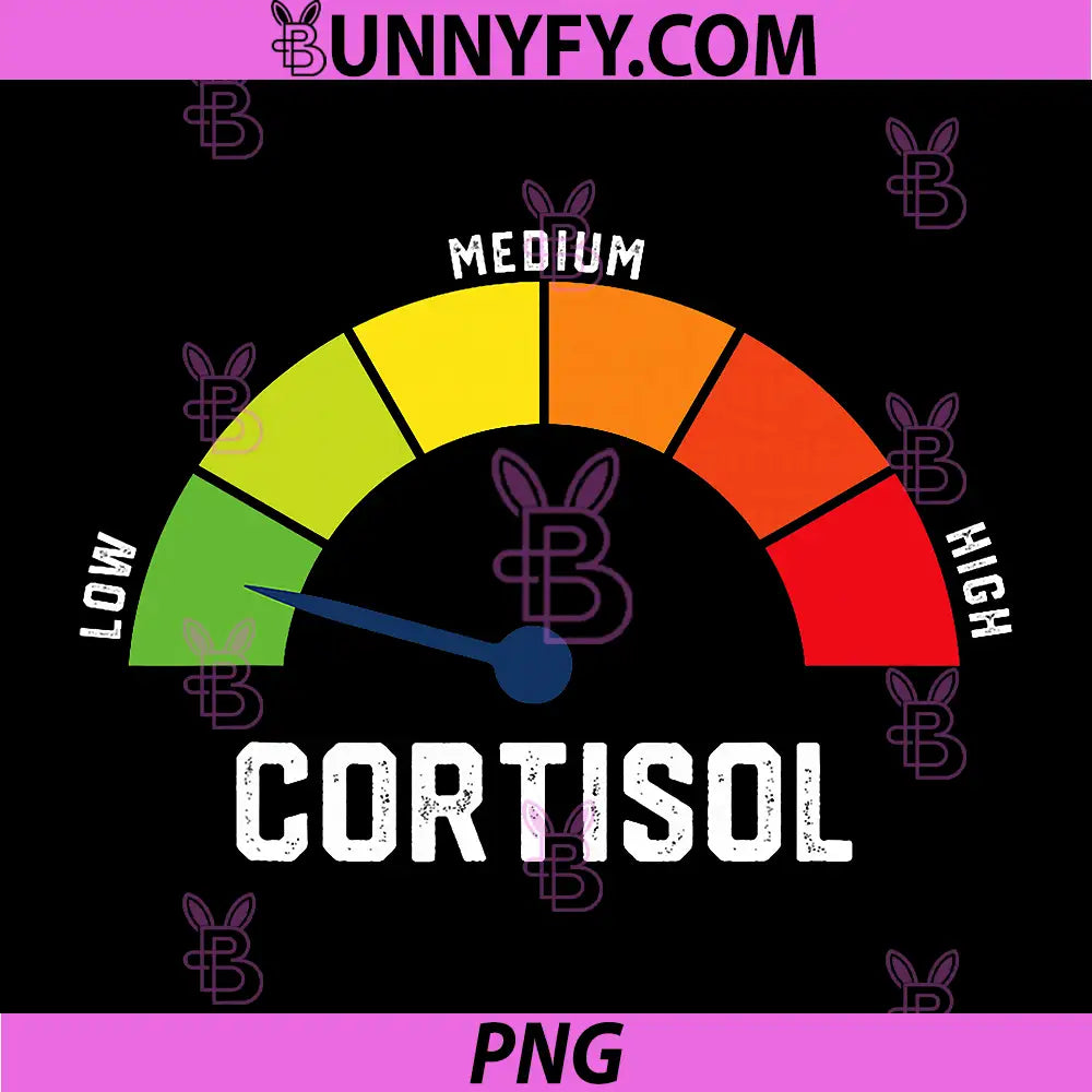 Low Cortisol Level Meter Funny Meme PNG, Stress Hormone Gauge PNG