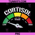 Cortisol Level Meter PNG, Low Medium High Stress Gauge Funny Design PNG