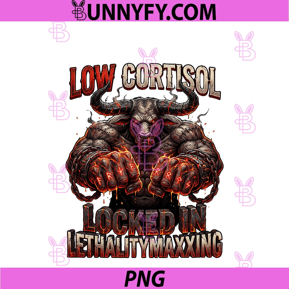 Low Cortisol Locked In Lethalitymaxxing PNG, Minotaur Sigma Meme PNG