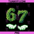 Lucky 67 Clover Number PNG, Funny Green Shamrock St Patrick’s Day PNG