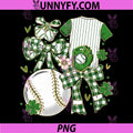 Lucky Baseball Shamrock Bow PNG, St Patricks Day PNG
