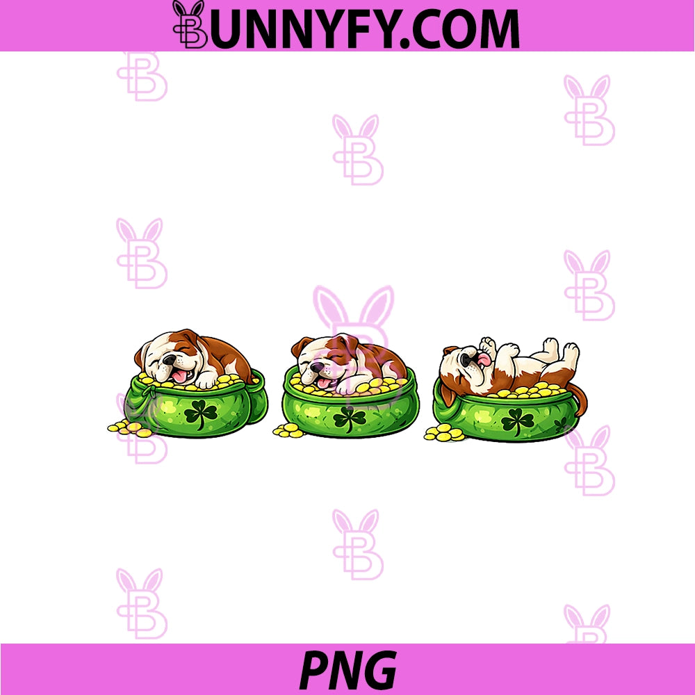 Lucky Bulldog Sleeping PNG, Funny St Patricks Day Dog Lover PNG