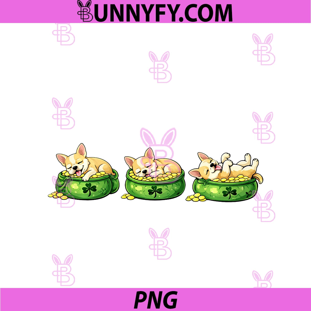 Lucky Chihuahua Sleeping PNG, Funny St Patricks Day Dog Lover PNG