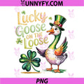 Lucky Goose On The Loose PNG, St Patrick's Day Silly Goose PNG