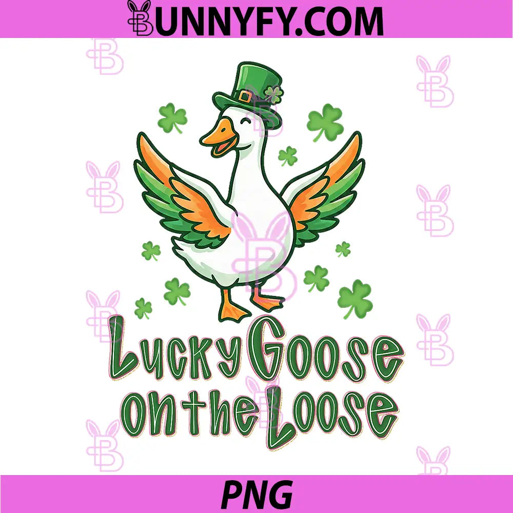 Lucky Goose On The Loose Irish Theme PNG, St Patrick Goose PNG