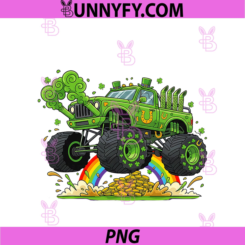 Lucky Monster Truck Rainbow PNG, St Patricks Day PNG