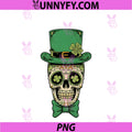 Lucky Shamrock Sugar Skull PNG, St. Patrick's Day Gothic Art PNG