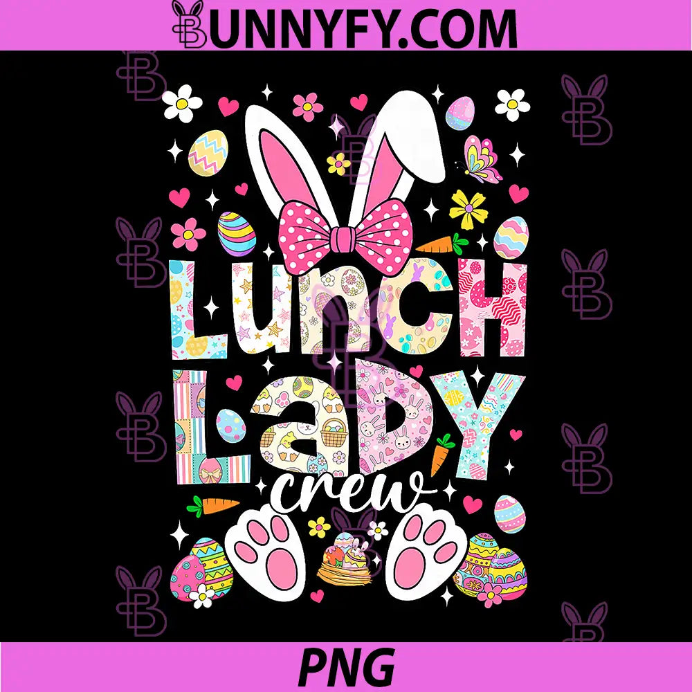 Lunch Lady Crew Funny PNG, Bunny Cafeteria Family Easter Day PNG