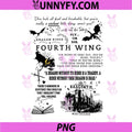 Fourth Wing Iconic Quotes Collage PNG, Dragon Rider Basgiath Art PNG