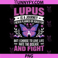 Lupus Awareness Butterfly Wear PNG, Purple SLE Autoimmune Disease PNG
