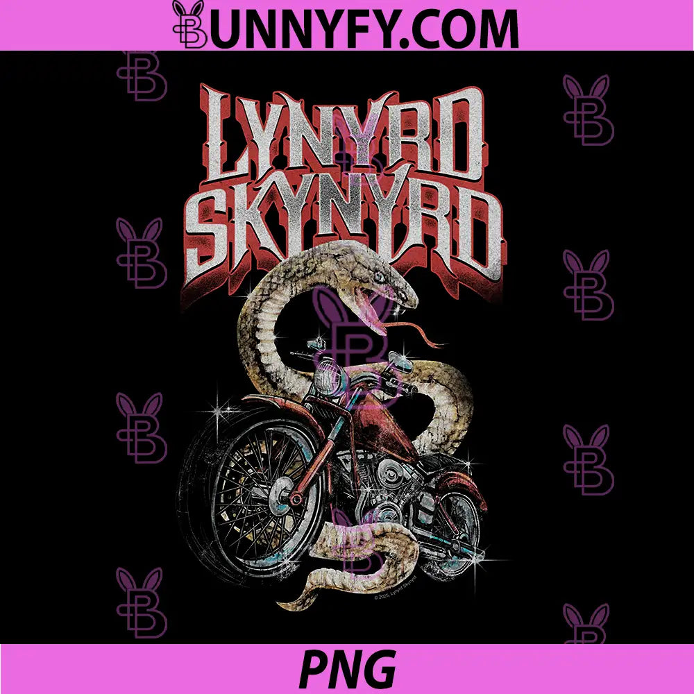 Lynyrd Skynyrd PNG, Motorcycle And Snake Tonal Washed PNG