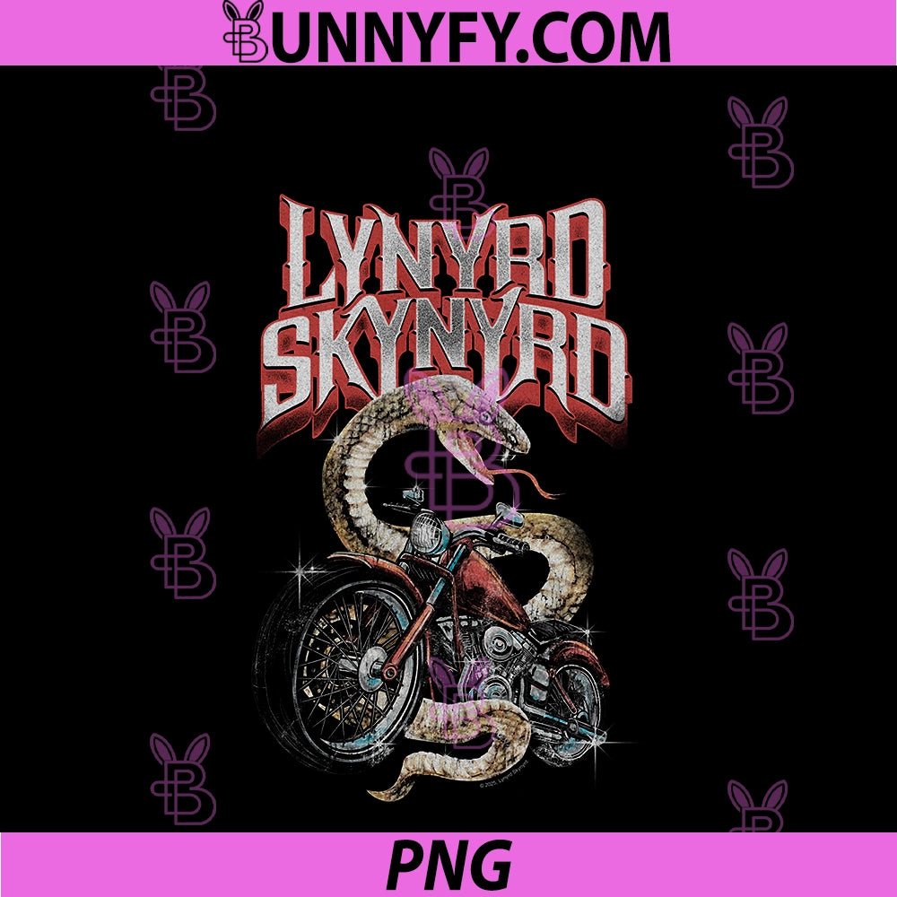 Lynyrd Skynyrd PNG, Motorcycle And Snake Tonal Washed PNG