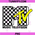 MTV Classic PNG, Checkerboard and Neon Yellow Logo PNG