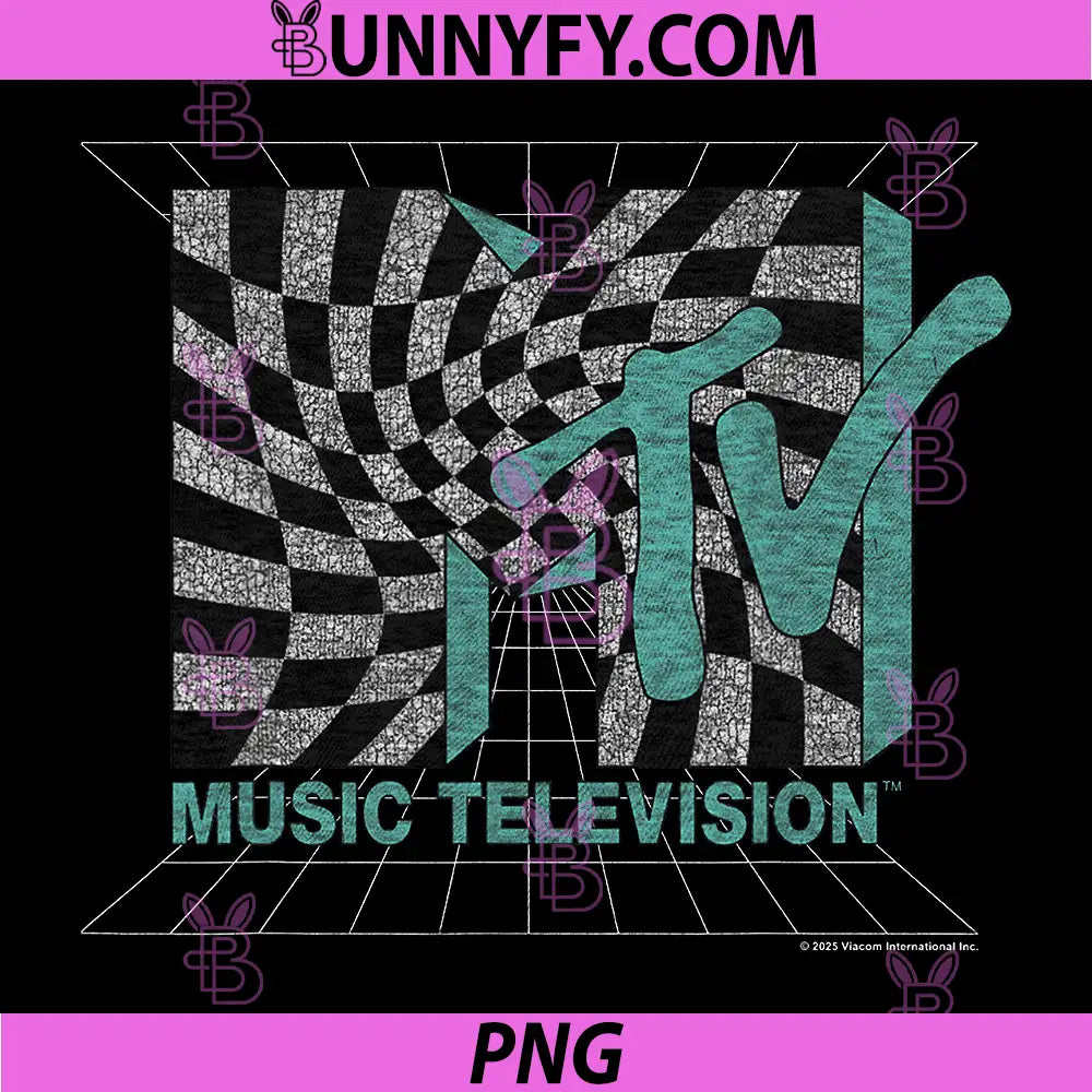 MTV Distressed Grid and Warped PNG, Checkerboard Logo PNG