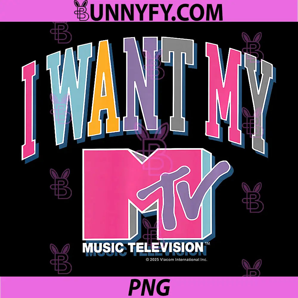 MTV I Want My PNG, MTV Colorful Varsity Letter Logo PNG