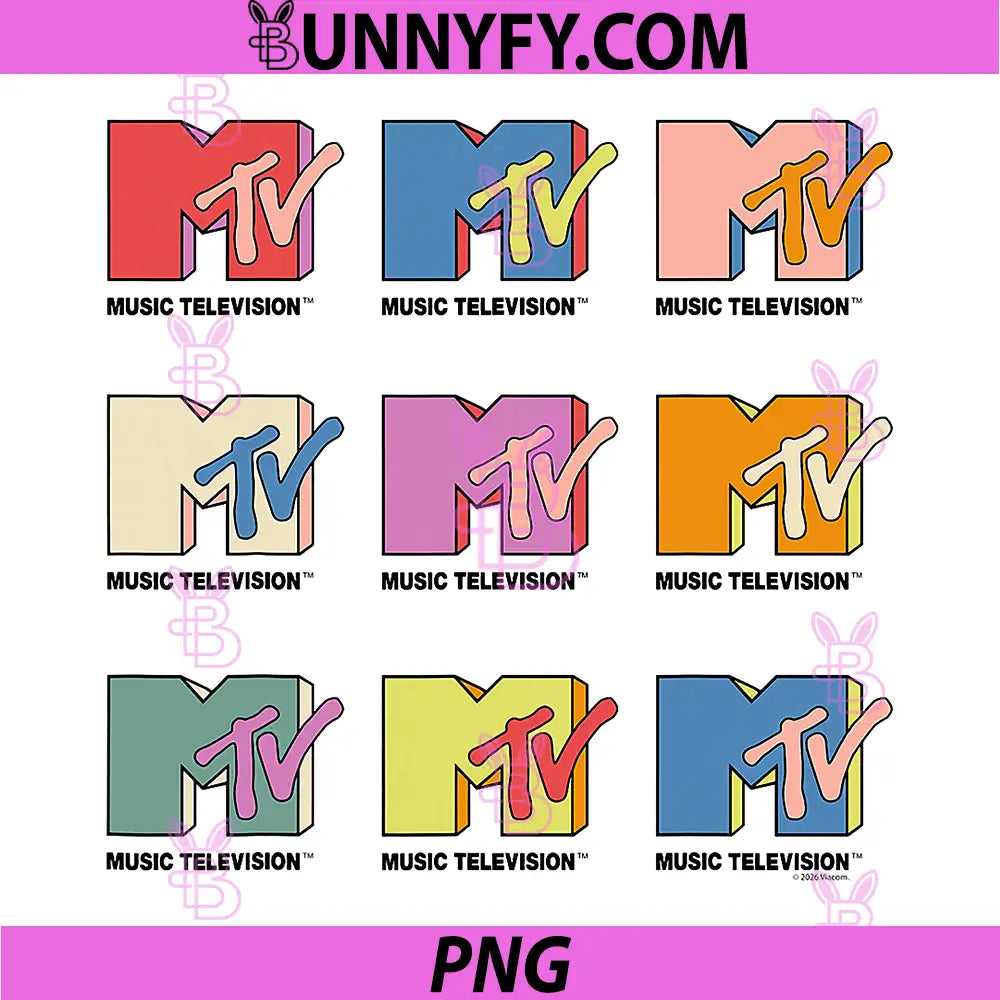 MTV Logo Multicolor Grid PNG, MTV Logo