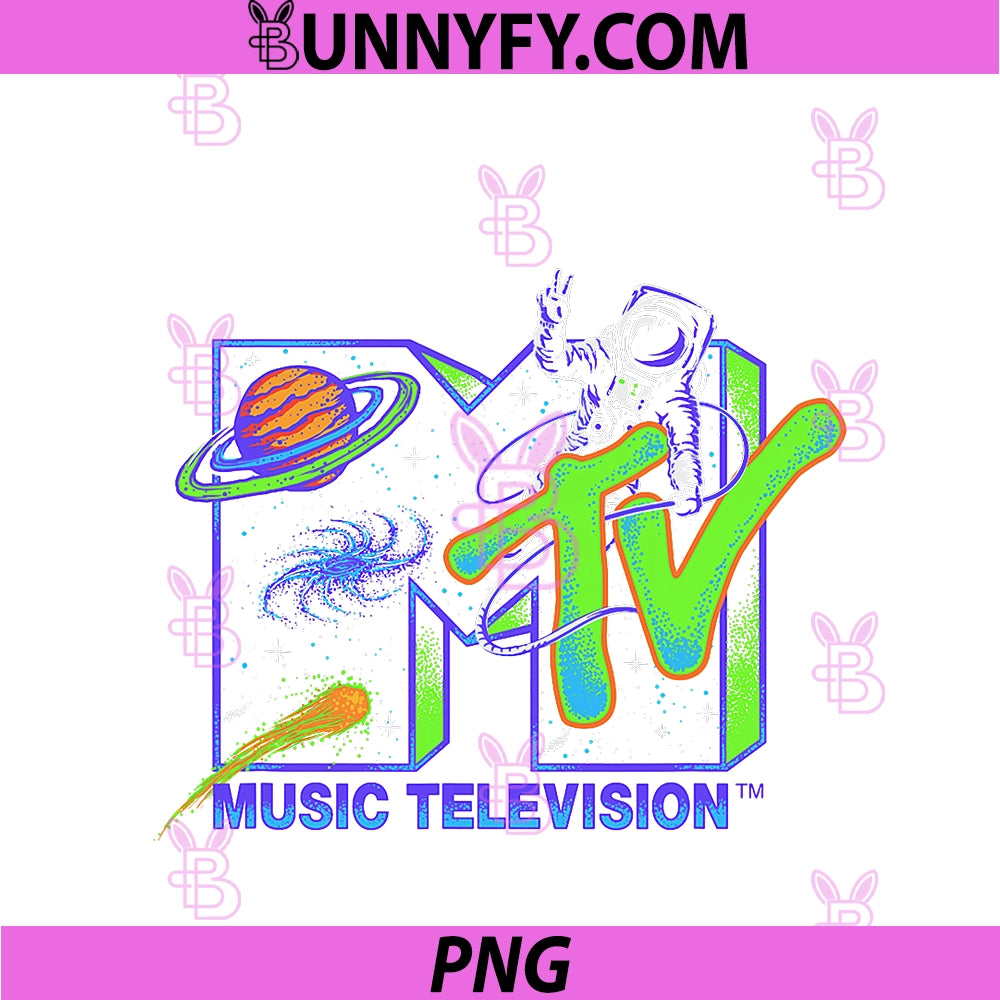 MTV Moon Man Galaxy Neon PNG, Space Vibe PNG