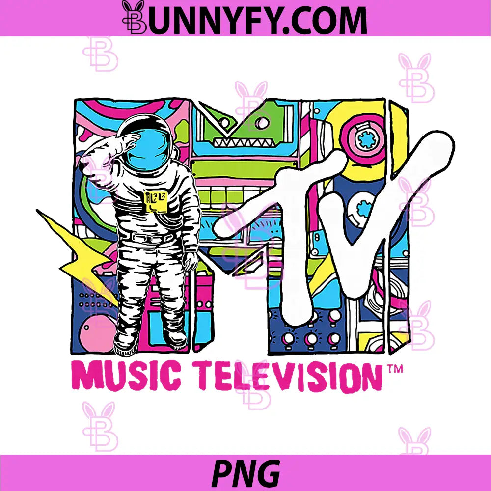 MTV Retro Bubble Art PNG, Vintage Moon Man PNG